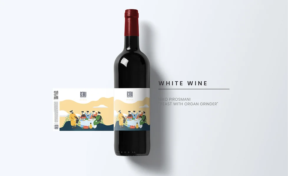 Bebua Shop für georgische Weine Wo Wein zur Leinwand wird. Eine einzigartige Verbindung von Kunst und Wein, wie Bebua traditionelle georgische Motive zum Leben erweckt