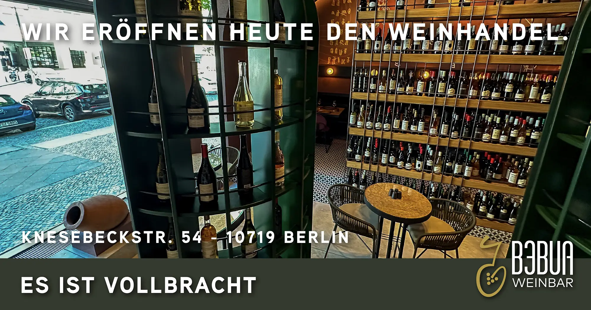 Neueröffnung Bebua Weinbar in der Knesebeckstr. 54