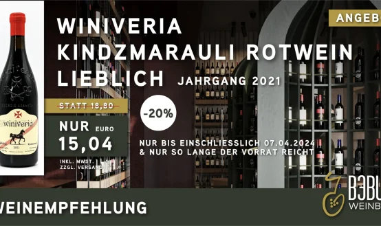 Angebot Winiveria Kindzmarauli 2021 Rotwein lieblich