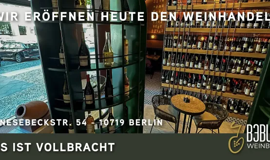 Neueröffnung Bebua Weinbar in der Knesebeckstr. 54